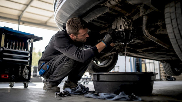 Technician servicing AWD system fluid