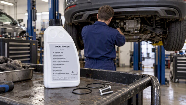 Haldex service kit beside a Volkswagen Tiguan